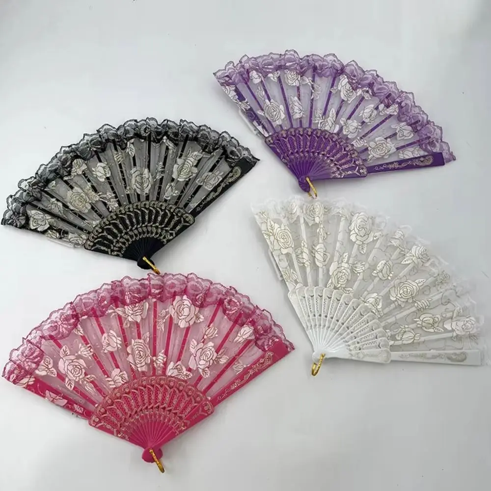 Creative Glow Folding LED Fan Colorful Portable Dancing Light Fan LED Luminous Court style LED Luminous Fan Christmas