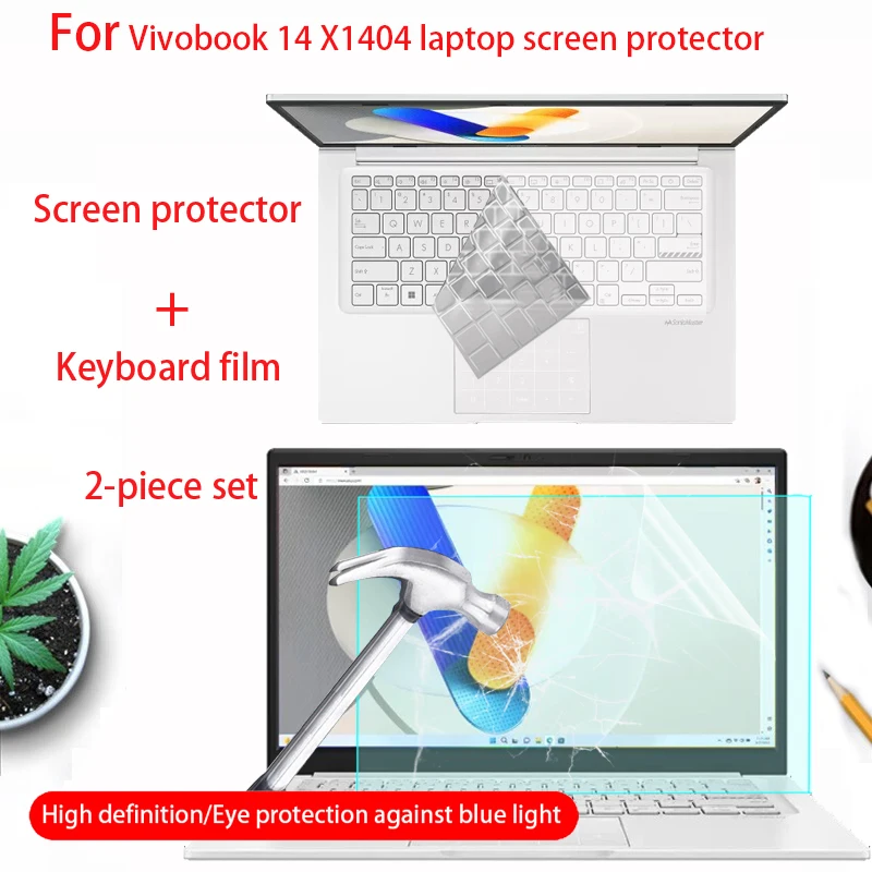

Для ASUS Vivobook 14 2023, защитная пленка для экрана 14 дюймов X1404/A1404, пленка для клавиатуры компьютера X1403Z, защитная пленка для конфиденциальности ноутбука