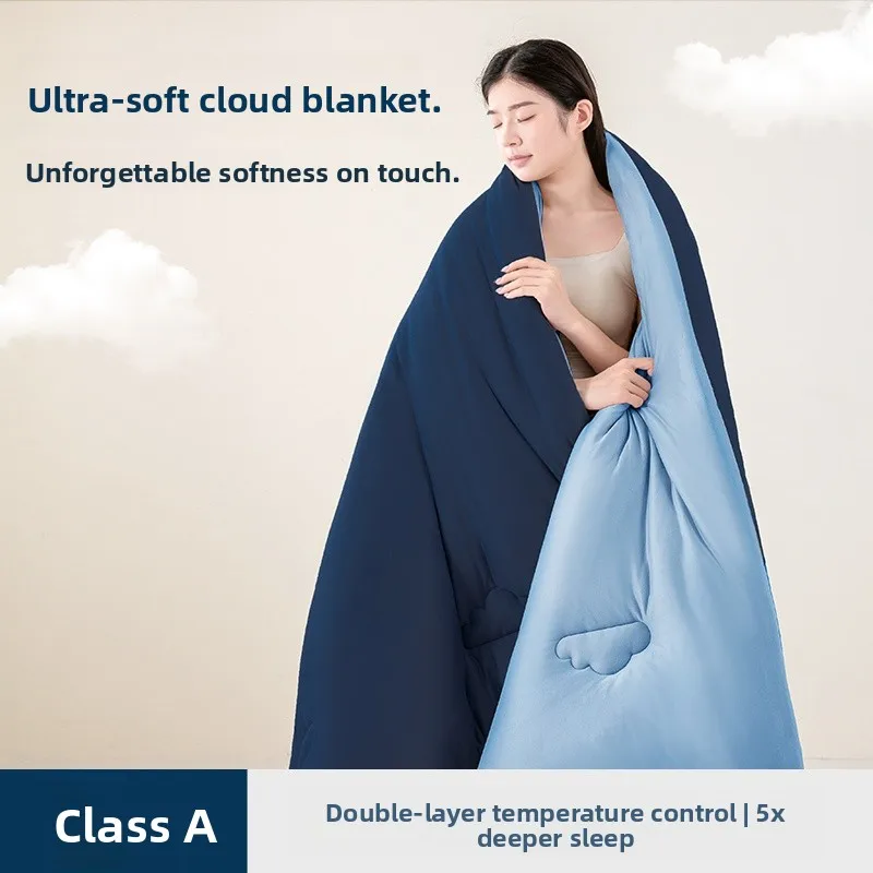 

Мягкое вязаное хлопковое одеяло с облаком Thiened Deep Sp, наполнитель сои, всесезонное теплое уютное постельное белье, прочный сшитый дизайн