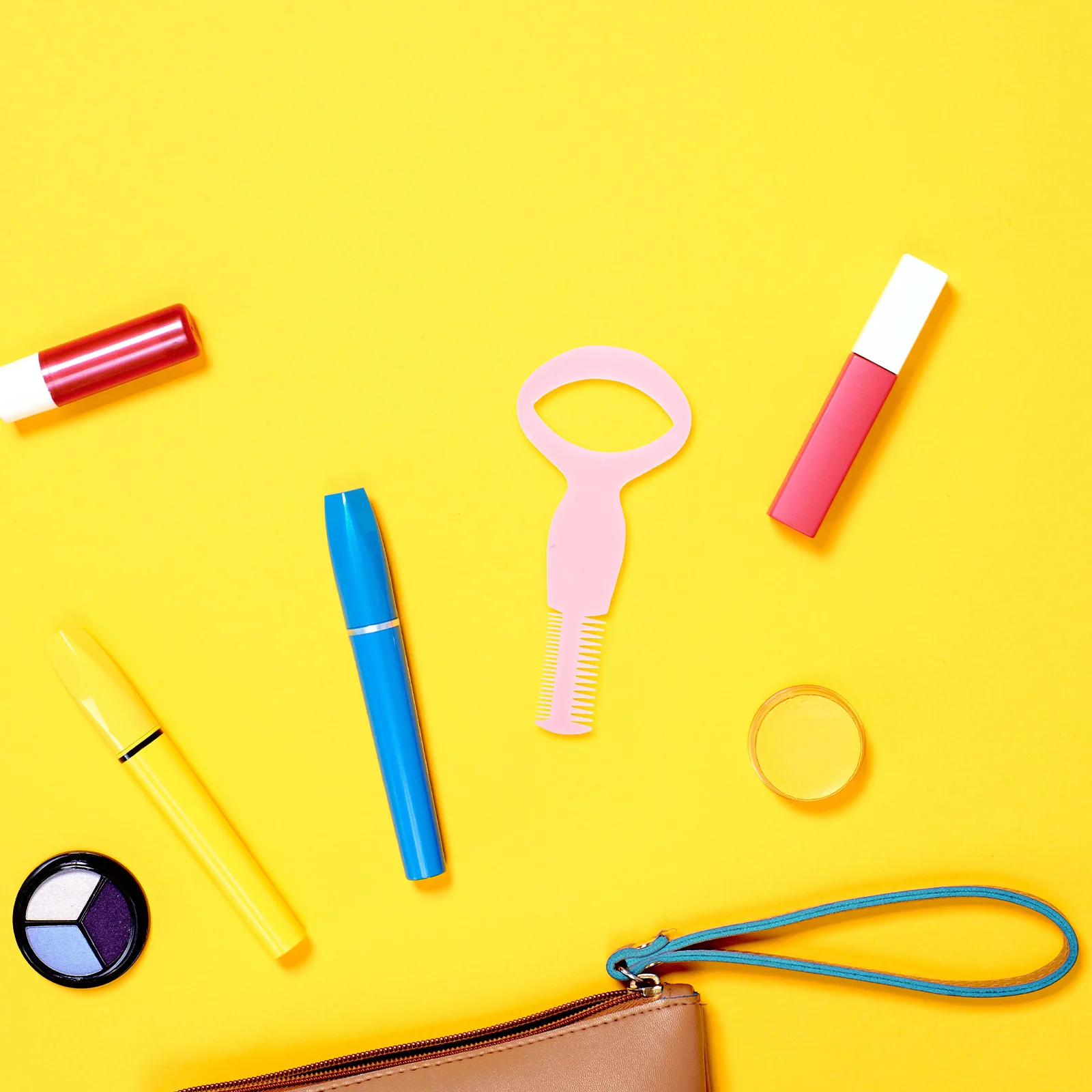 3-In-1 البلاستيك ماسكارا قضيب الحرس أداة لون عشوائي رمش الحاجب مشط لطخة الحرة ماكياج الماسكارا دليل أداة