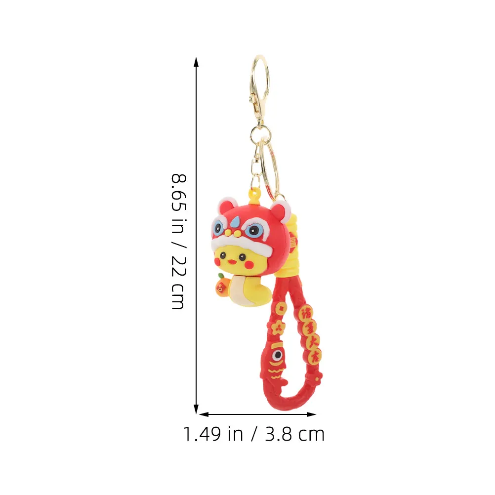2Pcs Chinese New Year Snake Keychain Lucky Zodiac 2025 Year of The Snake Car Purse Backpack Charm Keyrings Good Luck Keychain