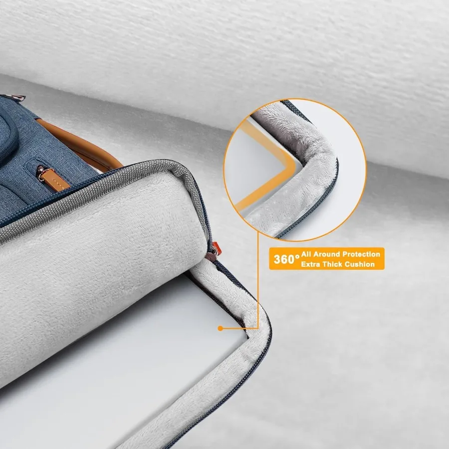 حقيبة كتف للكمبيوتر المحمول MOSISO 360 لأجهزة الكمبيوتر المحمول مقاس 1717.3 بوصة مع تصميم مفتوح جانبي يناسب MacBook HP Dell Lenovo Asus N
