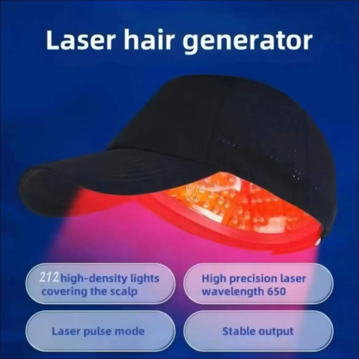 

Red Light Therapy Hat 212 Diodes 650nm Laser Hair Growth Helmet for Hair Loss Treatment & Hair Regrowth