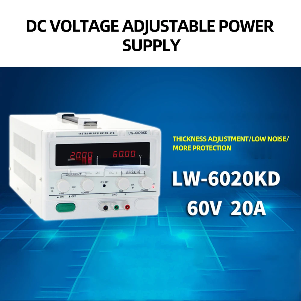 60v 20a 10a High-Power and High-Precision Power Supply Lw-6020kd Adjustable Switch Dc Stabilized Power Supply