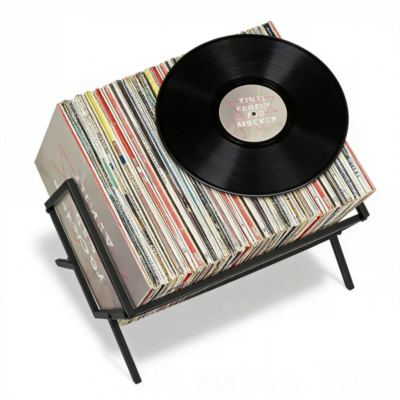 ビニールアルバム収納ラック-80枚収納-大容量-多層レコードラック-レコードプレーヤーアクセサリーcdラック