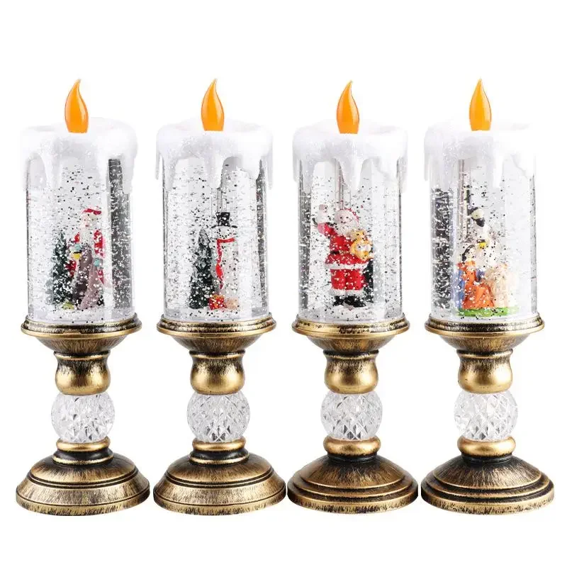 Christmas Decorations Candle Lights Drifting Snow Christmas Crystal Lights