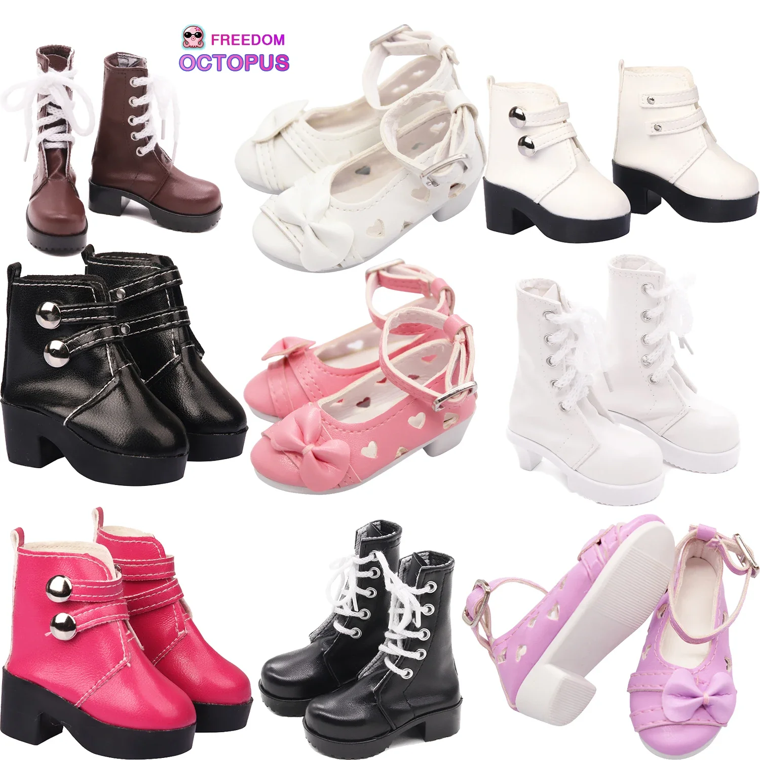 Fashion High-quality 7cm Hand Made High Heel Shoes For 1/3 BJD Dolls Cute Boots For 60cm SD Dolls Accessores Toy