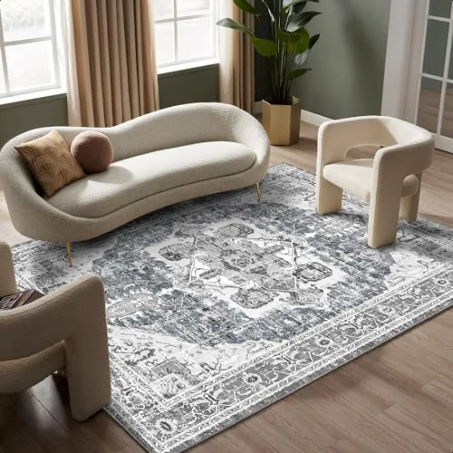 

Area Rugs for Living Room 5x7 Area Rugs hine Washable Rugs 5x7 NonSlip Stain Resistant Soft Boho Large Carpet Low Pile Thin Ru