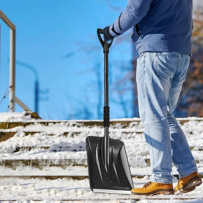 Pá portátil para remoção de neve, pá de gelo removível, antiderrapante, sem congelamento, manual, ferramenta de remoção de neve multifuncional