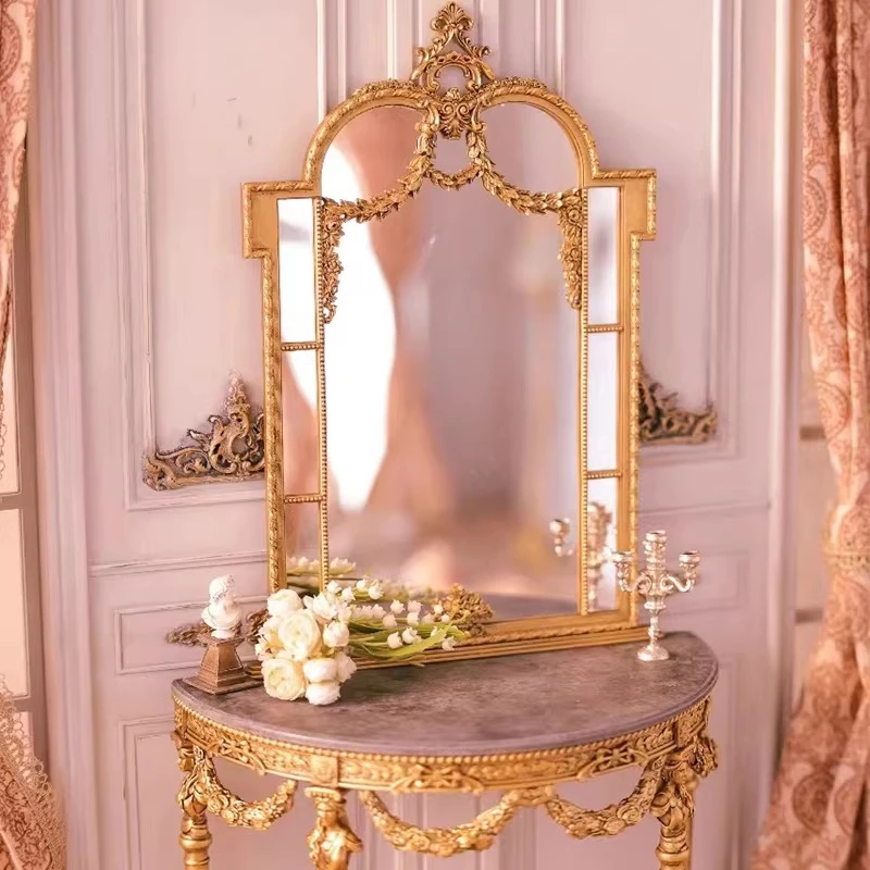 Classical carved counter, decorative mirror, miniature furniture, model