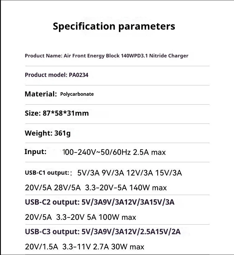 رأس شحن Nubia Red Magic 140 وات من نيتريد الغاليوم 1A3C متعدد المنافذ PD مناسب لمحطة شحن سطح المكتب الأصلية من Apple