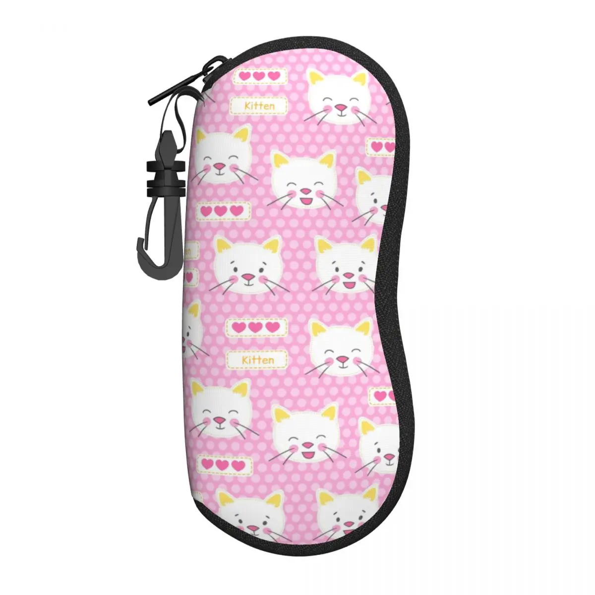 

Custom Cute Kitten Cat Doodle Shell Eyeglasses Protector Cases Fashion Sunglass Case Glasses Pouch