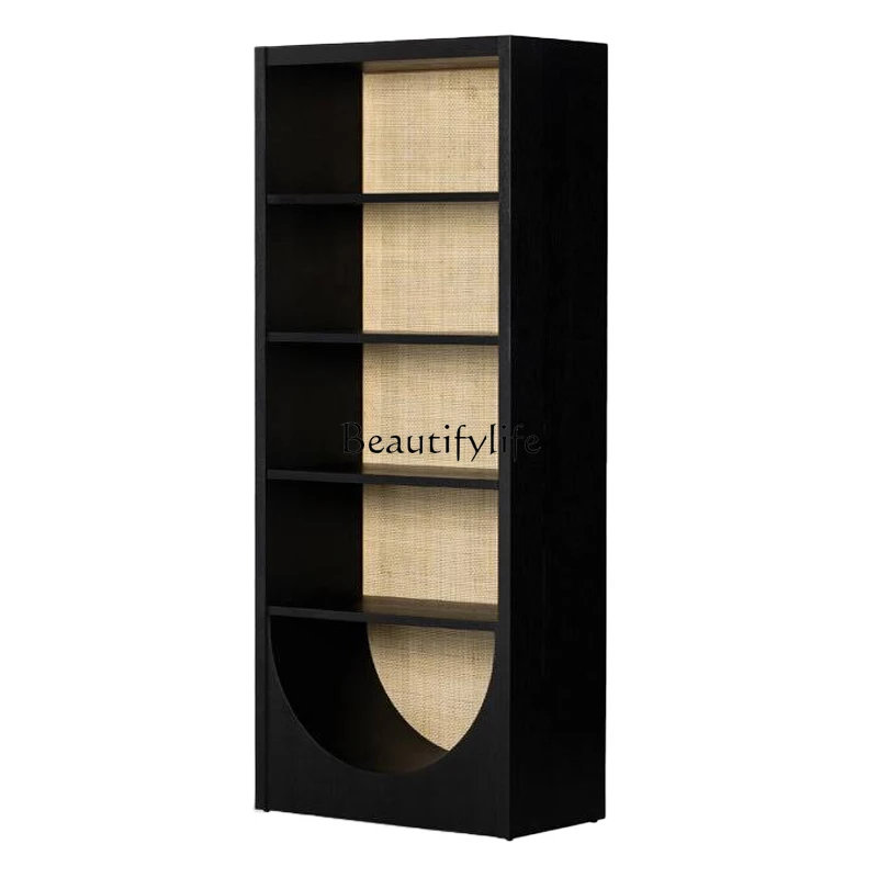 Italian-Style Light Luxury Bookcase Minimalist Modern Simple Storage Bookshelf Display Solid Wood