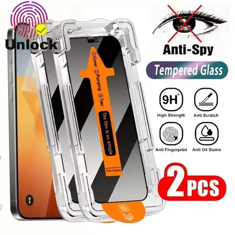 1-2PCS Privacy Easy Install Unlock Screen Protector For Google Pixel 9 Pro XL 11 10 10A 9A 8 8A 7 7A 6A Anti Spy Tempered Glass