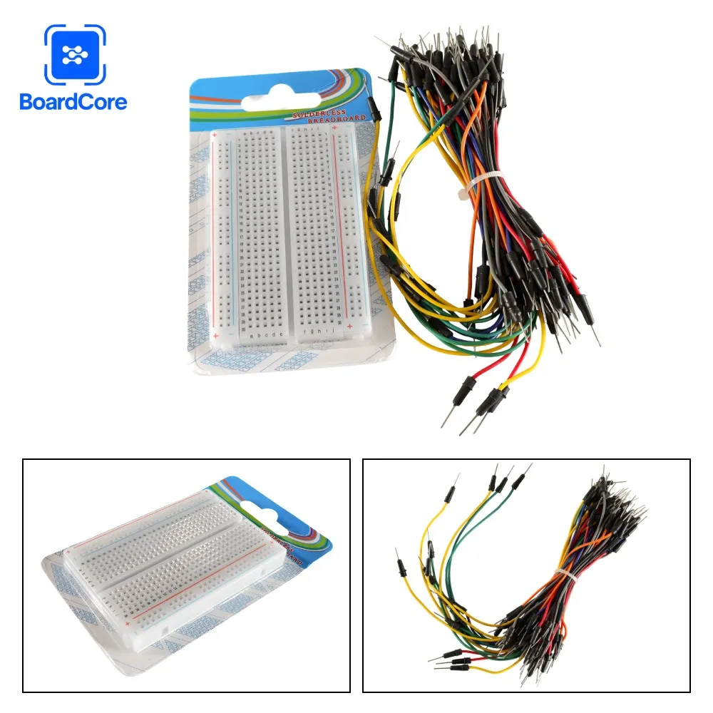 Breadboard Kit 400 Points Solderless PCB Bread Board with 65PcsJumper Wire Cable Board DIY Wire for Arduino Kit