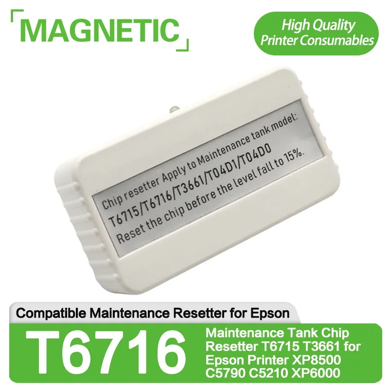 

T6716 T04D1 Сброс чипа резервуара для обслуживания T6715 T3661 для принтера Epson XP8500 C5790 C5210 XP6000
