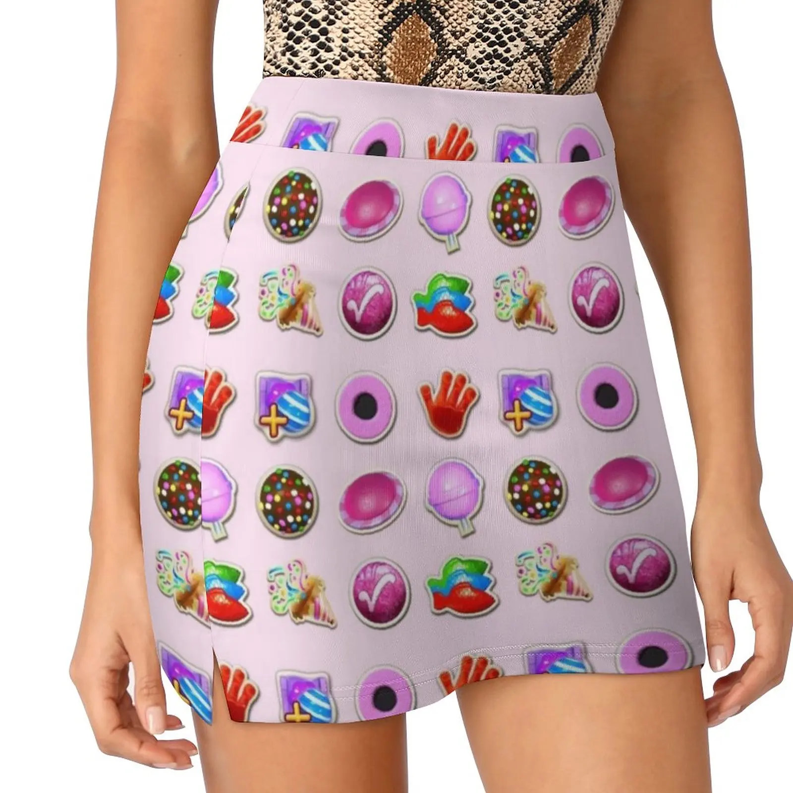 Booster Stash Candy Crush Women's skirt With Hide Pocket Tennis Skirt Golf Skirts Badminton Skirts Running skirts Candy Candy