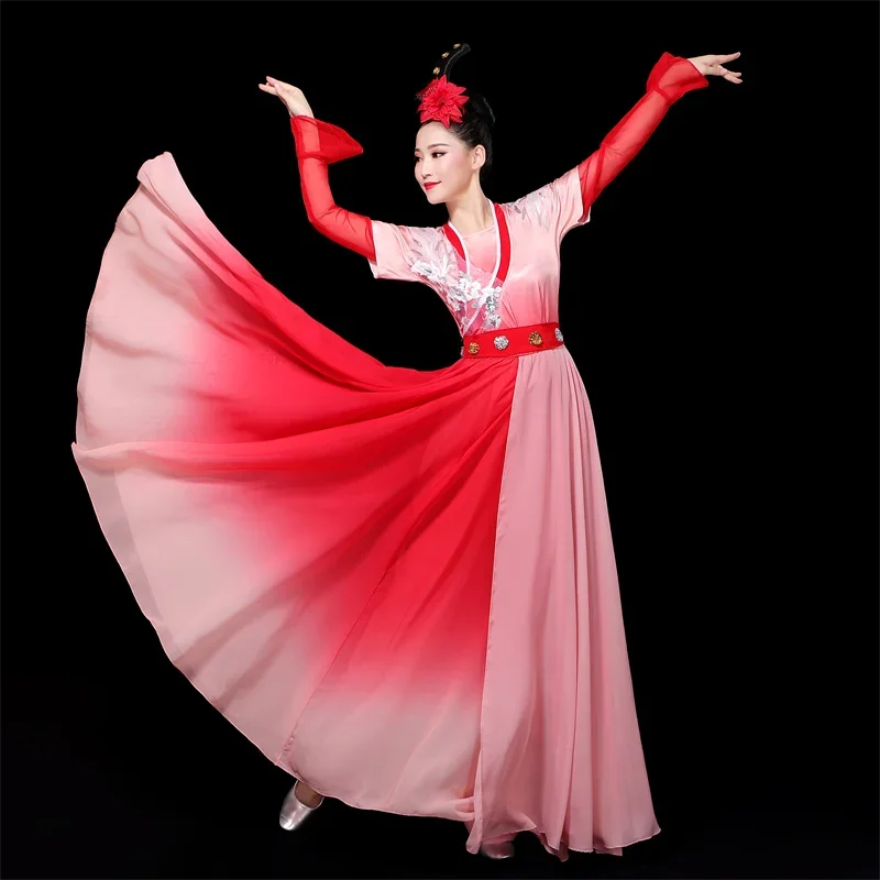 Classical dance costumes Chinese wind red and fragrant Ningxiang the same section of the arts test performance elegant swaying a