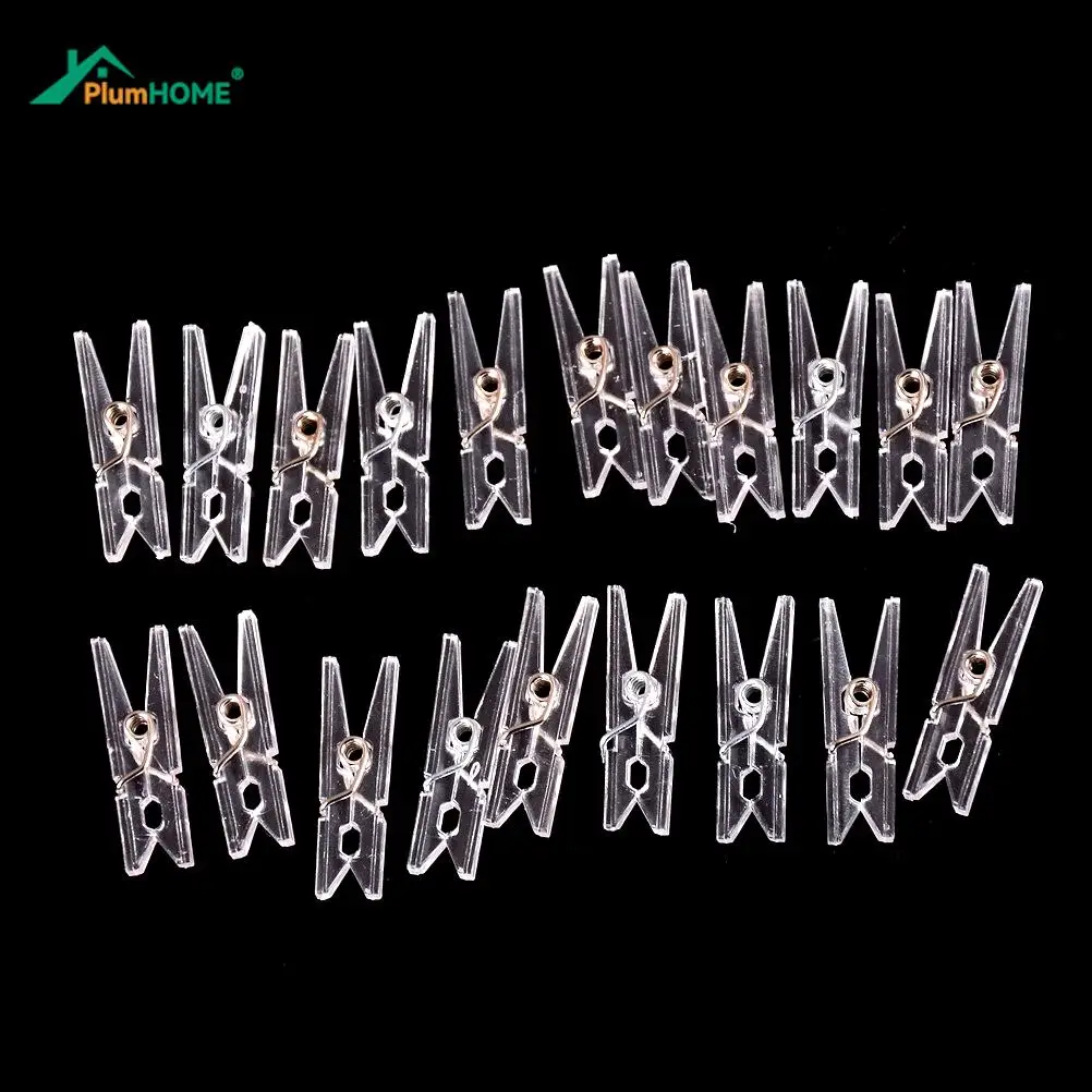 

20pcs Small Clothes Pegs For Photo Clips Clothespin Paper Craft Decoration Clips Pegs Mini Size Plastic Clips