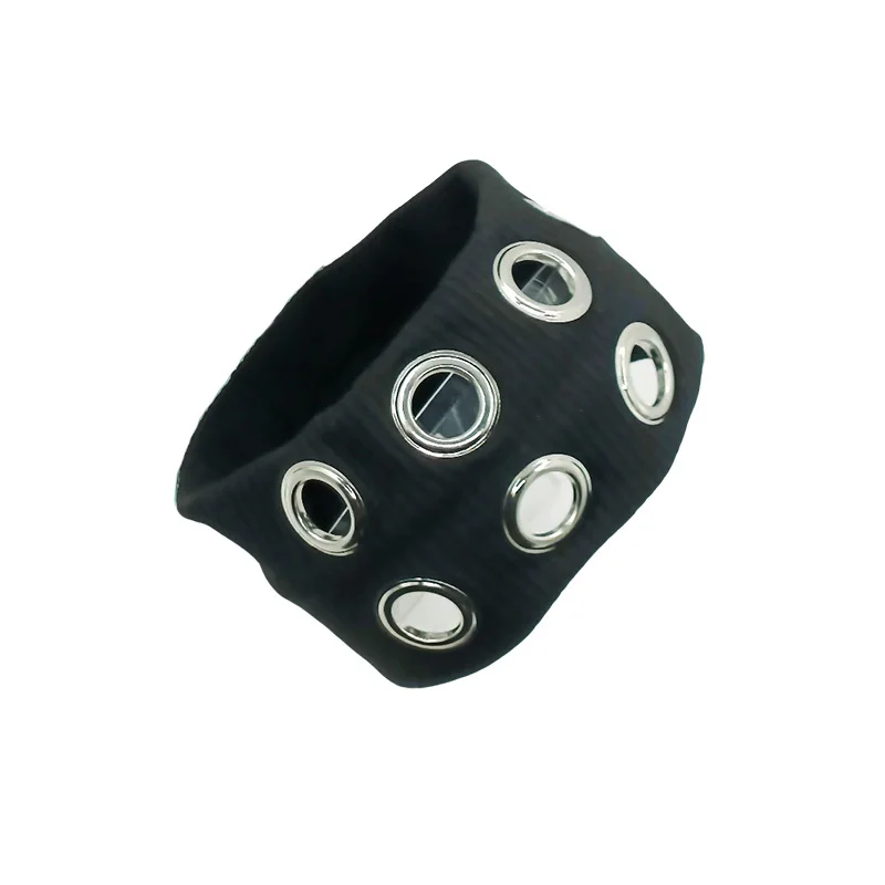 Girl Fabric Hollow Elastic Headband Demo Punk Grunge Hollowed Out Eyelets Wide Elastic Headband Grunge Stretchy Hair Accessories view 6