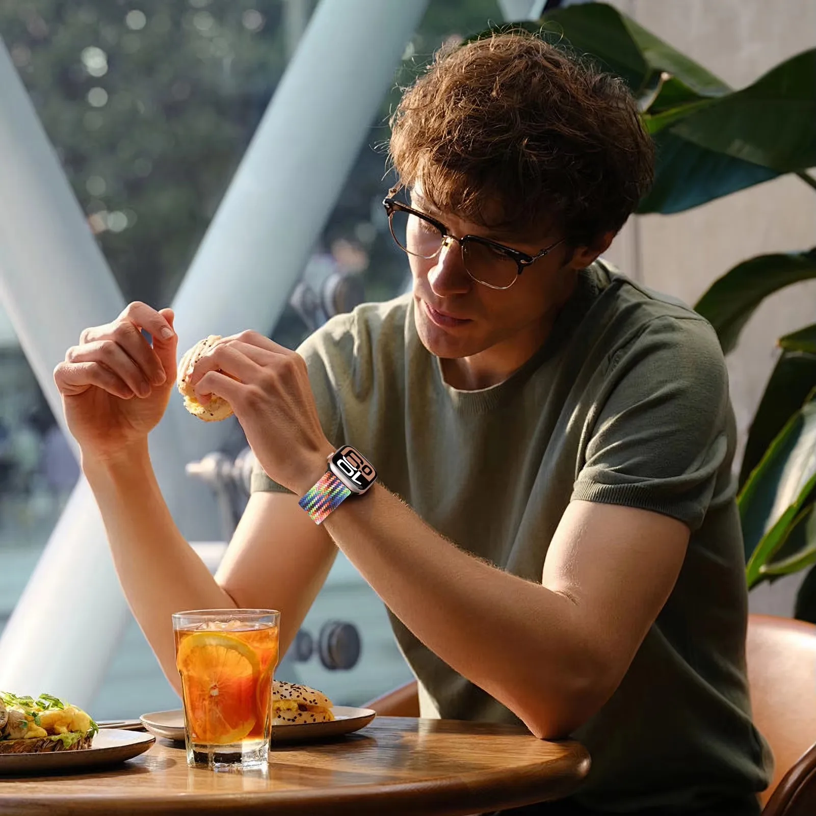 アップルウォッチ用編組ソロブレスレット,バンド,ストラップ,40mm, 44mm, 46mm, 42mm, 49mm, 45mm, 41mm,iwatchシリーズ10 9、8、7、6、3、ウルトラ2