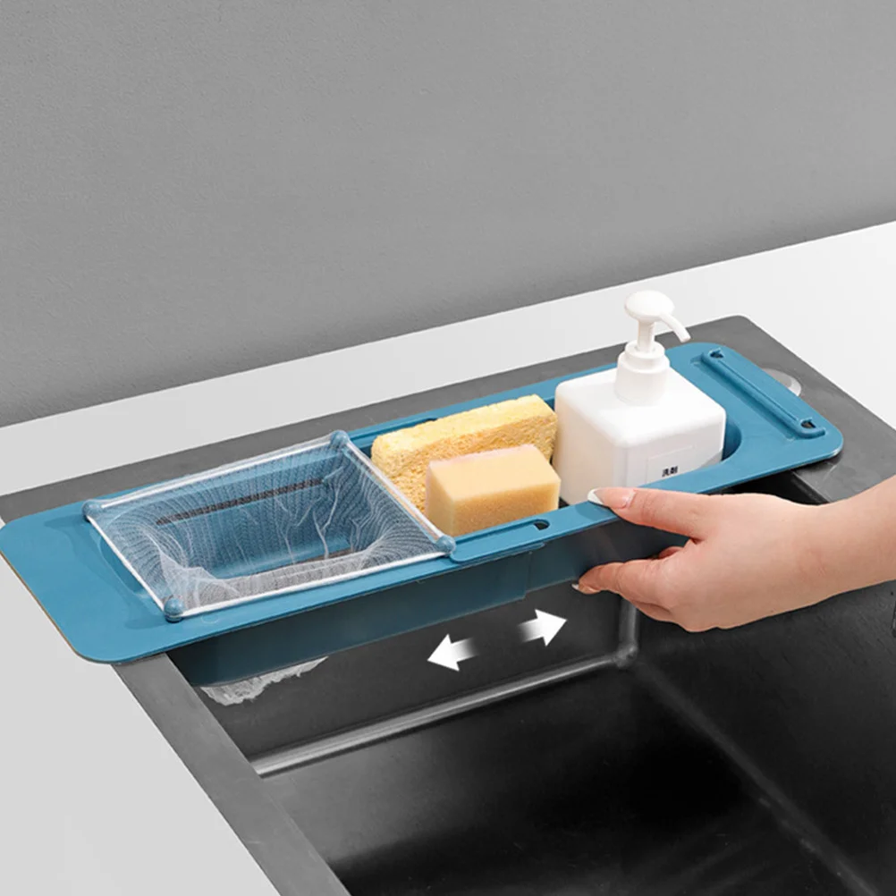 

1 комплект, расширяемая телескопическая стойка для фильтра для раковины, кухонный органайзер, стойка для сита для раковины, держатель для хранения мусора, держатель для мусора