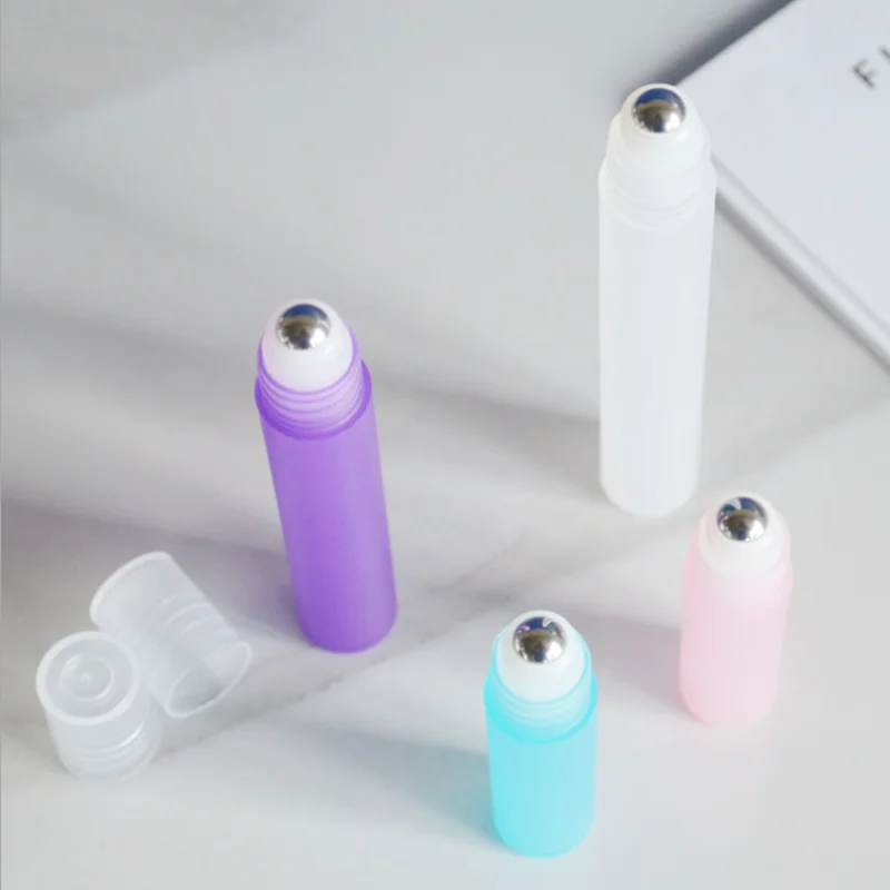 100PCS 5ml Plastic Roll On Roller Bottle for Essential Oils Roll-on Refillable Perfume Vial Deodorant Containers With Steel Ball