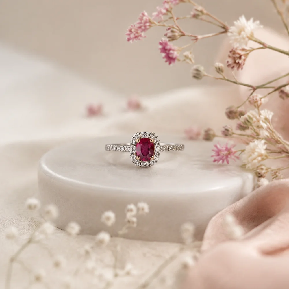 ITSMOS Dainty Heated Blue Sapphire Ring s925 Sterling Silver Band Geometric Zircon Halo Minimalist Stackable Jewelry for women