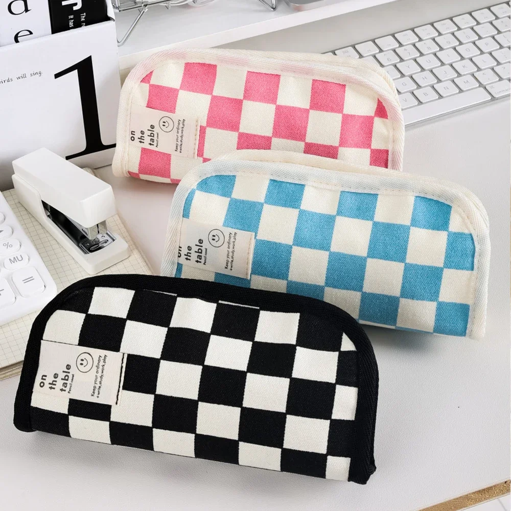 

Холщовый карандаш, черный и белый стильный шахматный карандаш, фотографический карандаш для мальчиков и девочек, канцелярские принадлежности