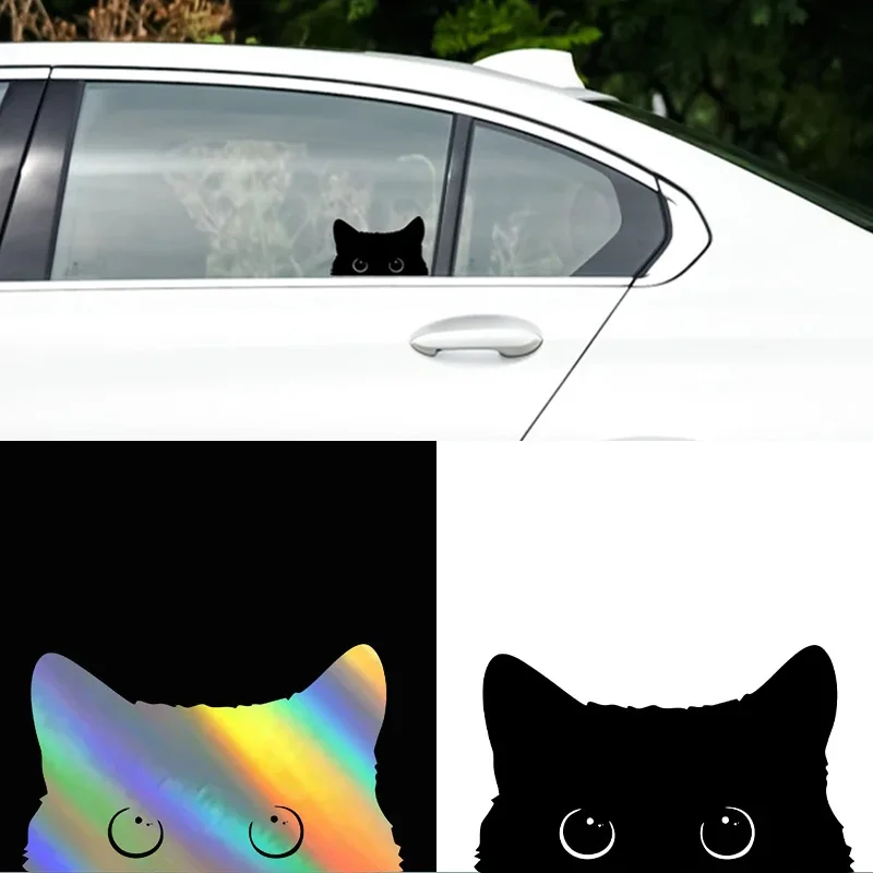 Hot Car Sticker Accessories Cat Is Stealing with Big Eyes Watch Vinyl Styling Cover Waterproof PVC