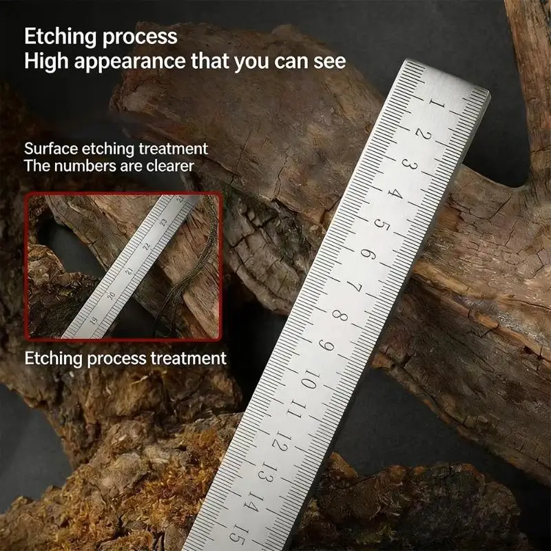 Dual-Purpose Stainless Steel Ruler - 20