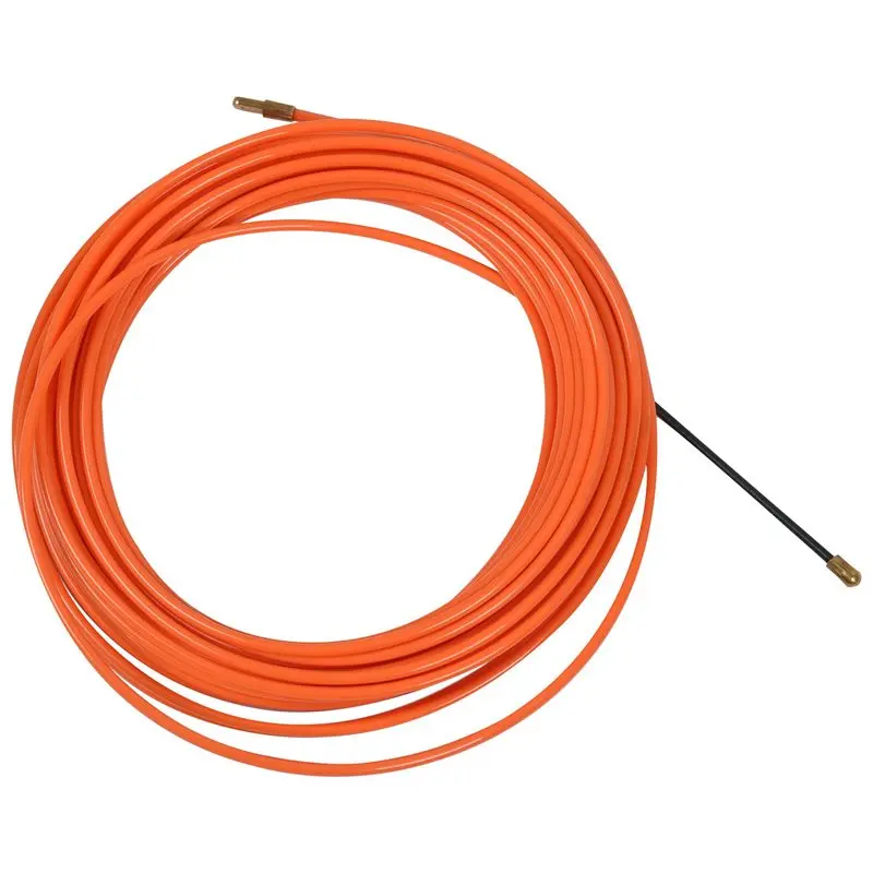 5Pcs 4Mm 15 Meter Orange Guide Device Nylon Electric Cable Push Pullers Duct Snake Rodder Fish Tape Wire-[LUCK 9]