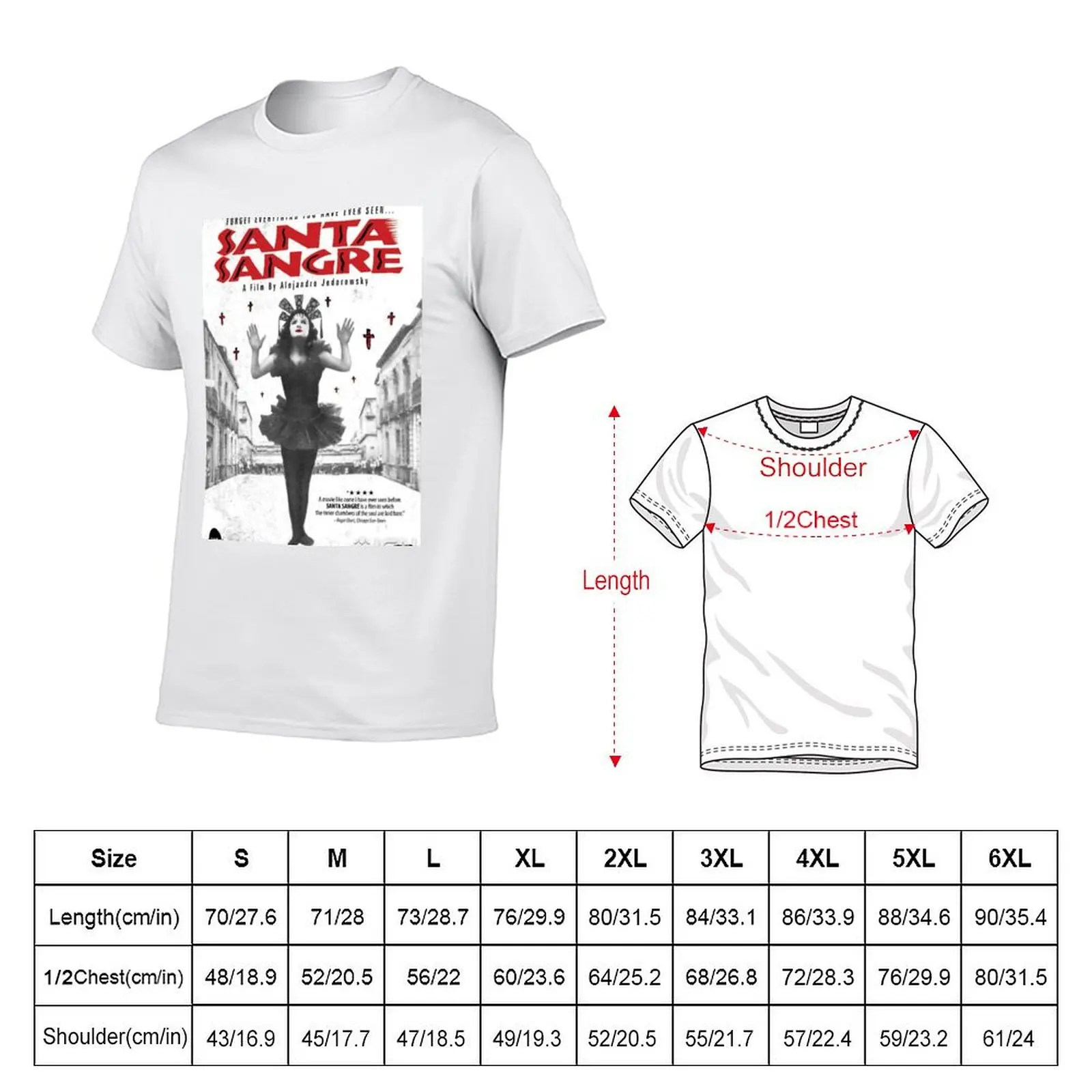 Santa Sangre vintage T-Shirt Casual Light Summer Short Sleeve Top