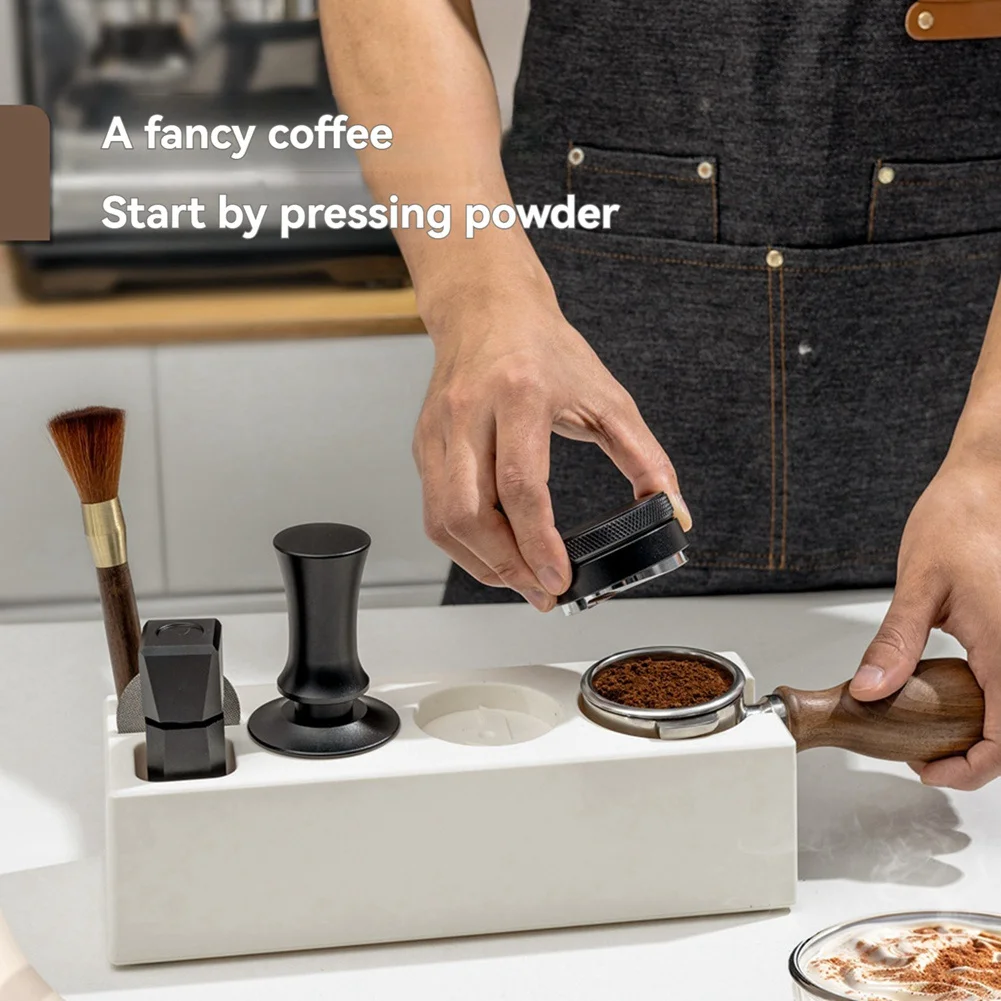 ABGG-51-58Mm ABS Coffee Filter Tamper Holder Coffee Knock Box Espresso Tamper Mat Stand Cafe Tools Coffee Accessories