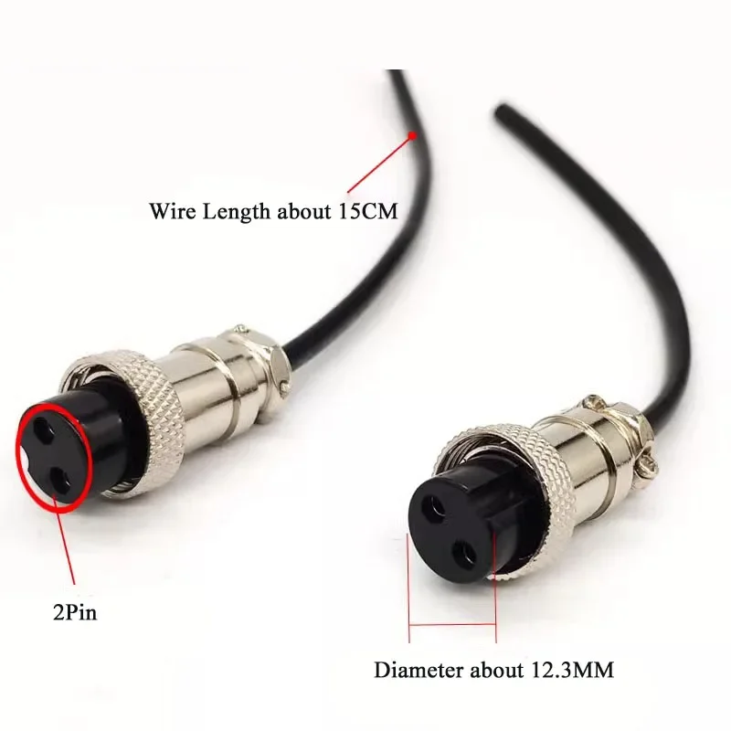 2Pin Aviation Plug Connector with Wire for Argon Arc Welding Gun/Plasma Cutting Gun 2 Hole Plug Socket Cable Switch Control Line