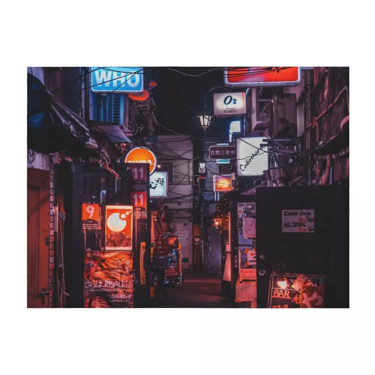 

Golden Gai Tokyo Bar Crawl Throw Blanket Polar Kid'S Cute Plaid Shaggy Blankets