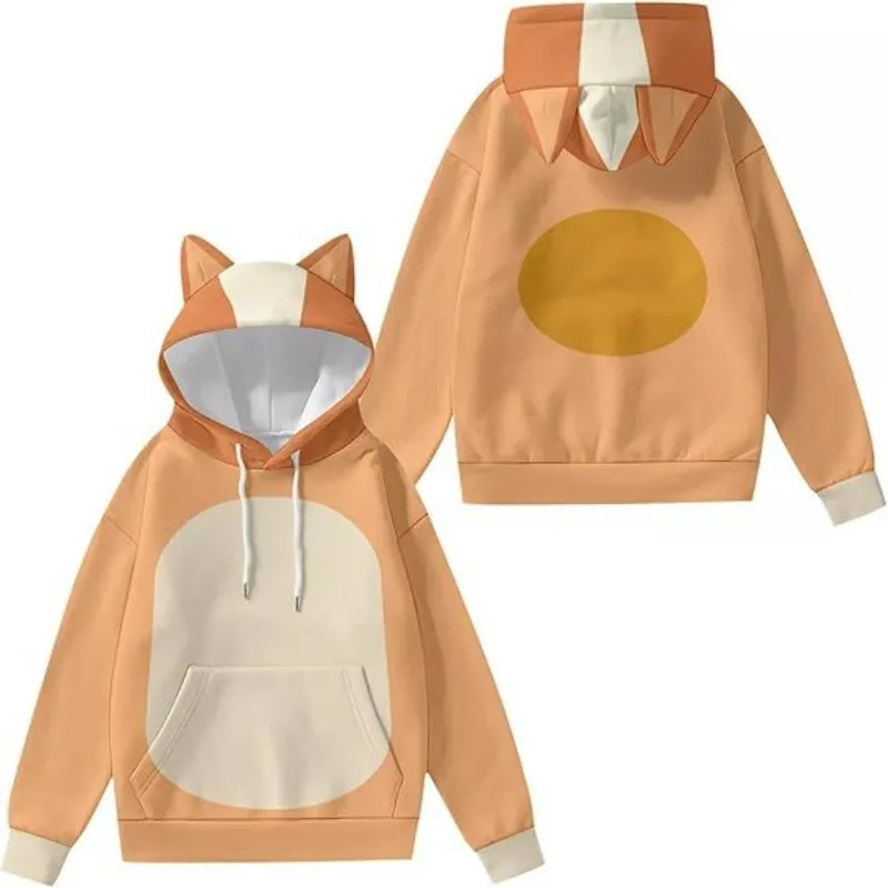 

Bluey Anime Peripheral Cartoon Hooded Sweatshirt for Kids Cute with Ears Warm Cosplay Pullover Comfortable Birthday Gift