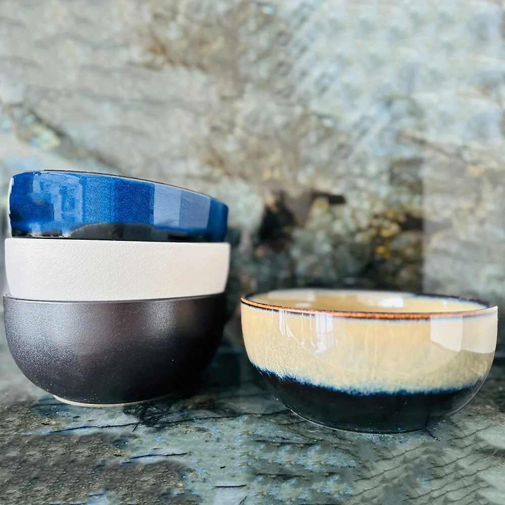 KINGLANG 2400ml Ceramic Deep Blue Salad Bowl Porcelain Dropping Bowl Wholesale Deep Bowl Capacity Bowl Tableware