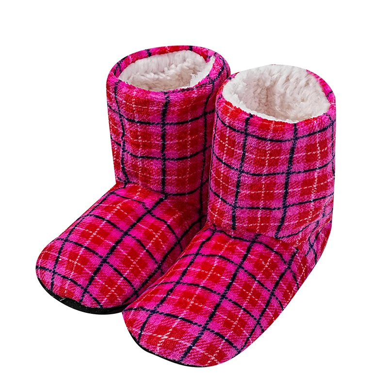 Winter Erwachsene Männer Und Frauen Dicke Warme Boden Schuhe Non-Slip Innen Baumwolle Schuhe Plüsch Hause Hausschuhe Plaid Schuhe frauen Mädchen – Detail 12