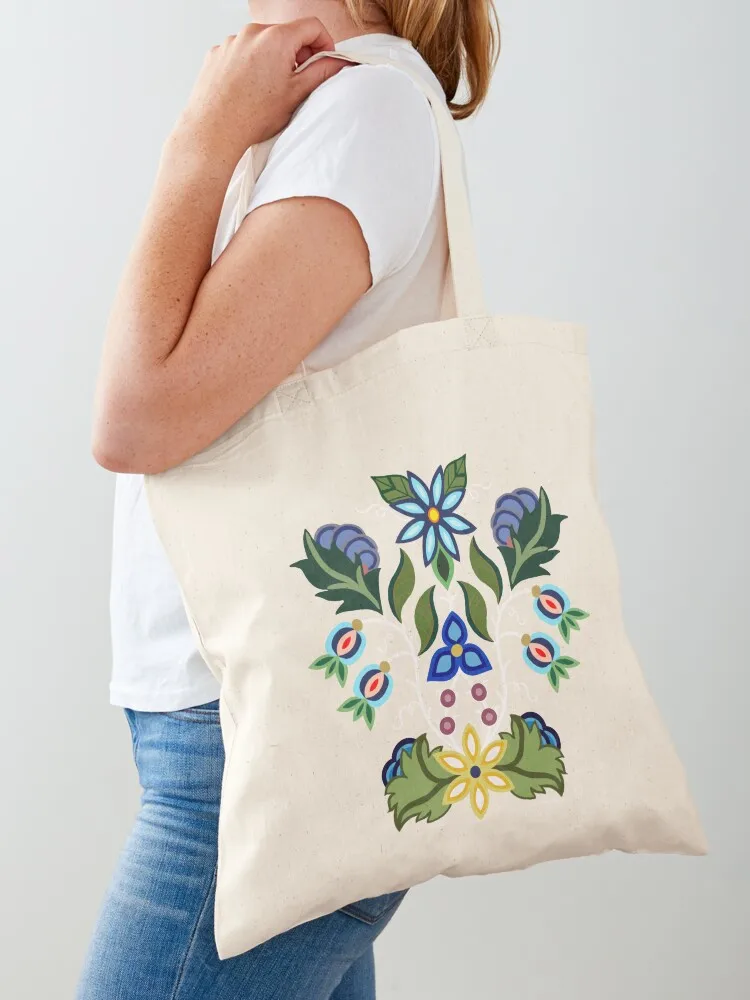 

Ojibwe Floral Tote Bag Handbags women supermarket folding bag Women's bags Shopper bag
