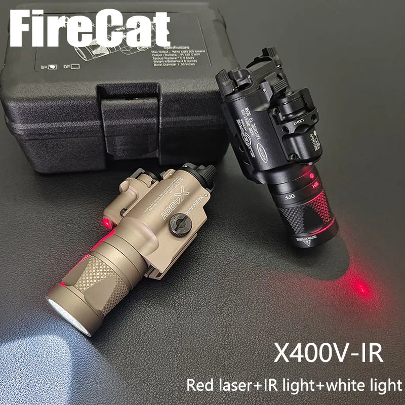 Tactical SF X400V-IR LED White Light and IR Output X400 X400U Hunting Weapon Light With Red Laser Sight X300V Pistol Flashlight