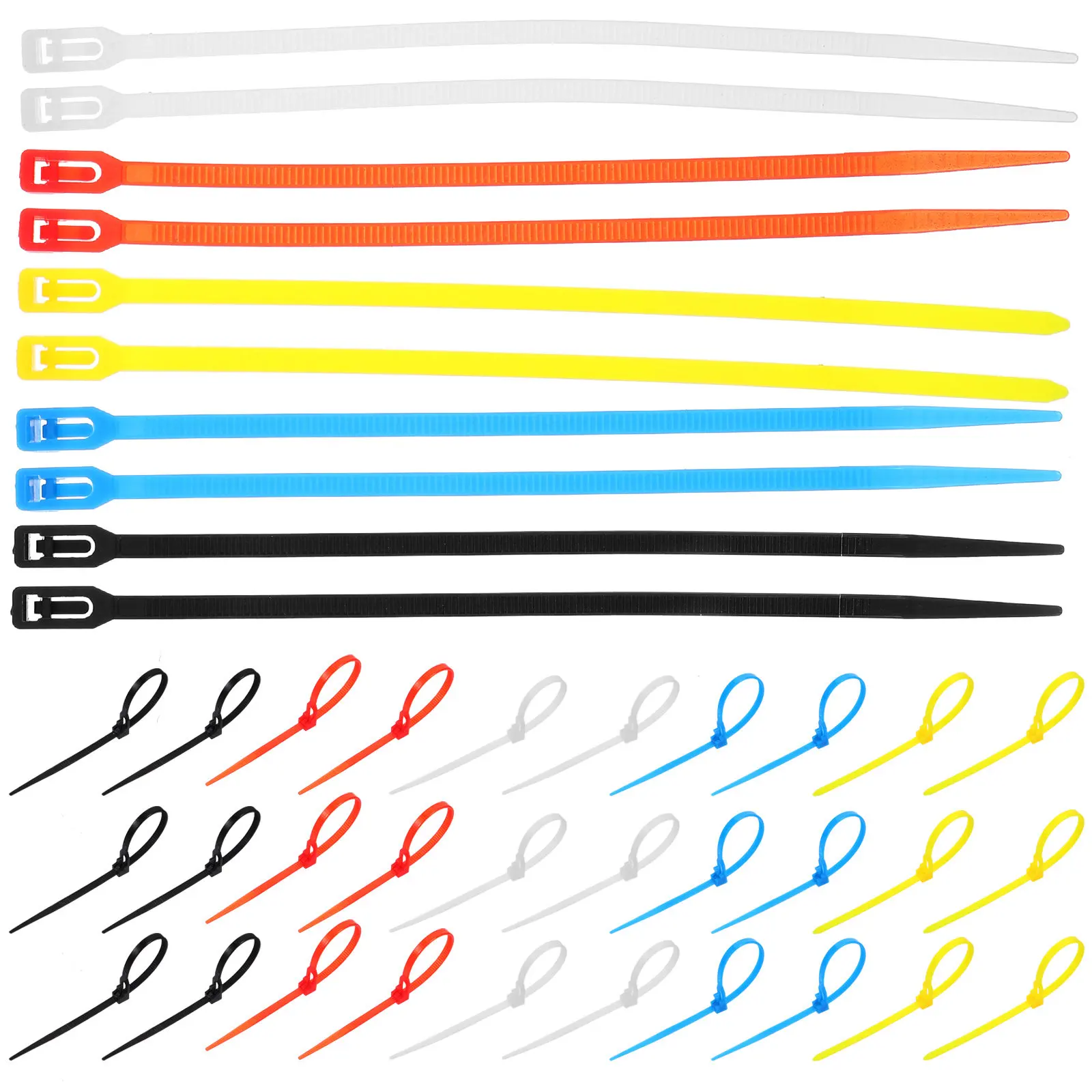 500Pcs Heavy Duty Self Locking Cable Ties Reusable Zip Ties for Gardening Cord Organizing Wire Fixing Strap Twist Tie