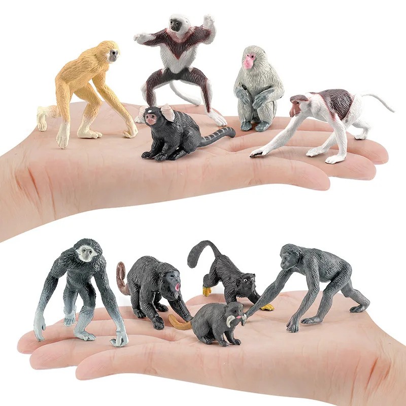 2022 Simulation Wild Animals Horse Dog Dolphin Monkey Set Figurines Model Action Figures Educational Toys for children Kids Gift