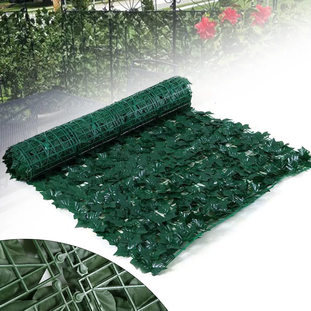 

Ivy Leaf Plants Artificial Faux Privacy Fence Long Screen Expandable Green Plastic Home Garden Decor High Temperature Resistance