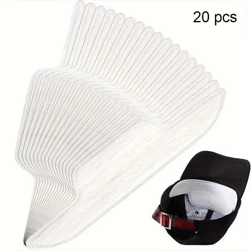 20pcs Hat Sweatband, Golf Absorbent Sweat Pads, Stain and Odor Resistant, Soft Cap Sweat Guard, Disposable Hat Sweat Liner