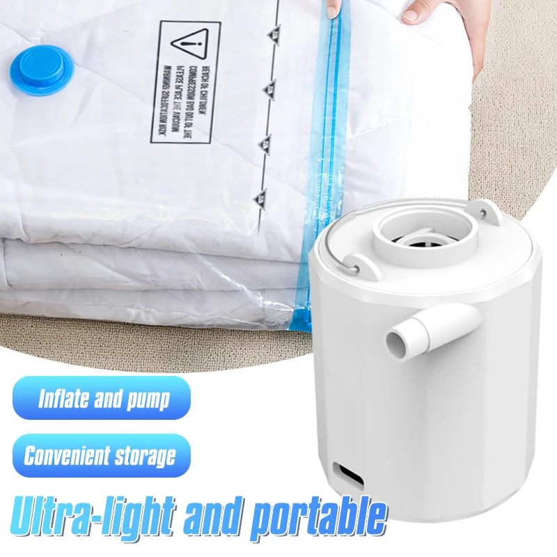 New Travel Vacuum Pump Powerful Electric Air Pump For Bag Clothes Storage Sealer Machine Space Saver Rechargeable Home Organizer