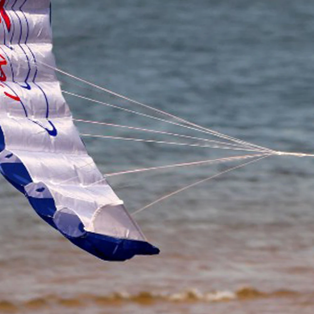 Cometa de playa profesional grande 1,4 m doble línea acrobacias paracaídas paracaídas con 2 asas para diversión en la playa al aire libre para adultos niños