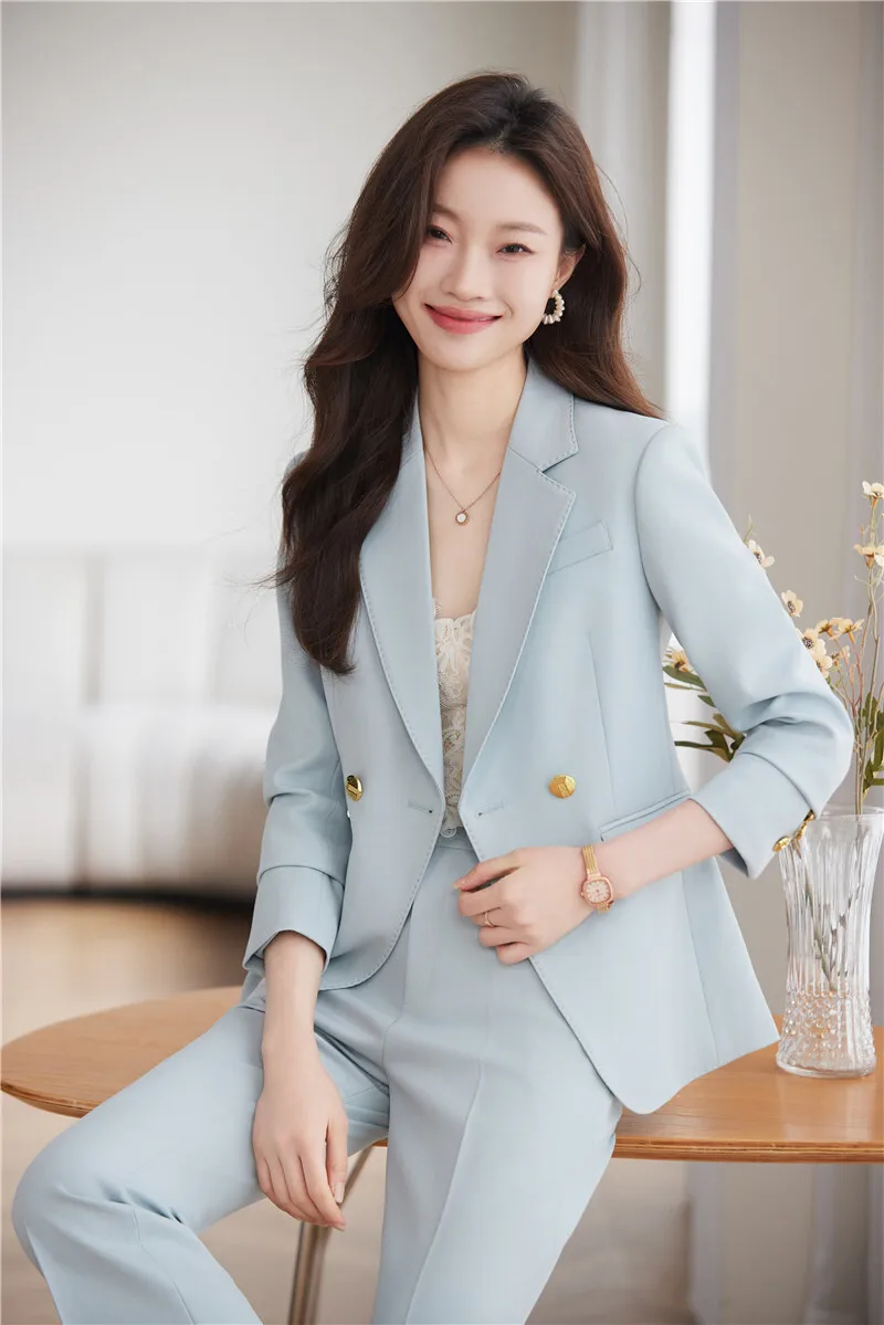 2024 Newest Women Business Suits Female Pantsuits Professional Office Work Wear with Pants and Jackets Coat OL Trousers Set