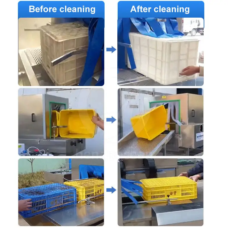 OCEAN Industrial Tray Pallet Washer Machine Basket Clean Machine Crate Waste Bin Wash Machine