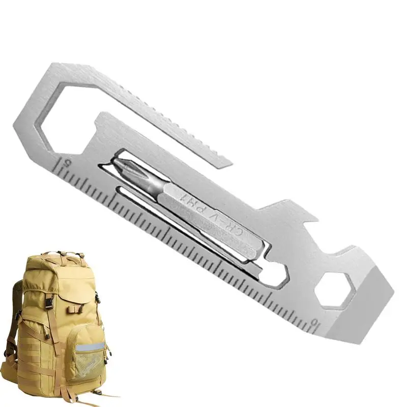 Stainless Steel Survival Pocket Tool Card Tool Wallet Multi Wrench Gadget Pocket Sized Survival Card Wallet Tools for Camping